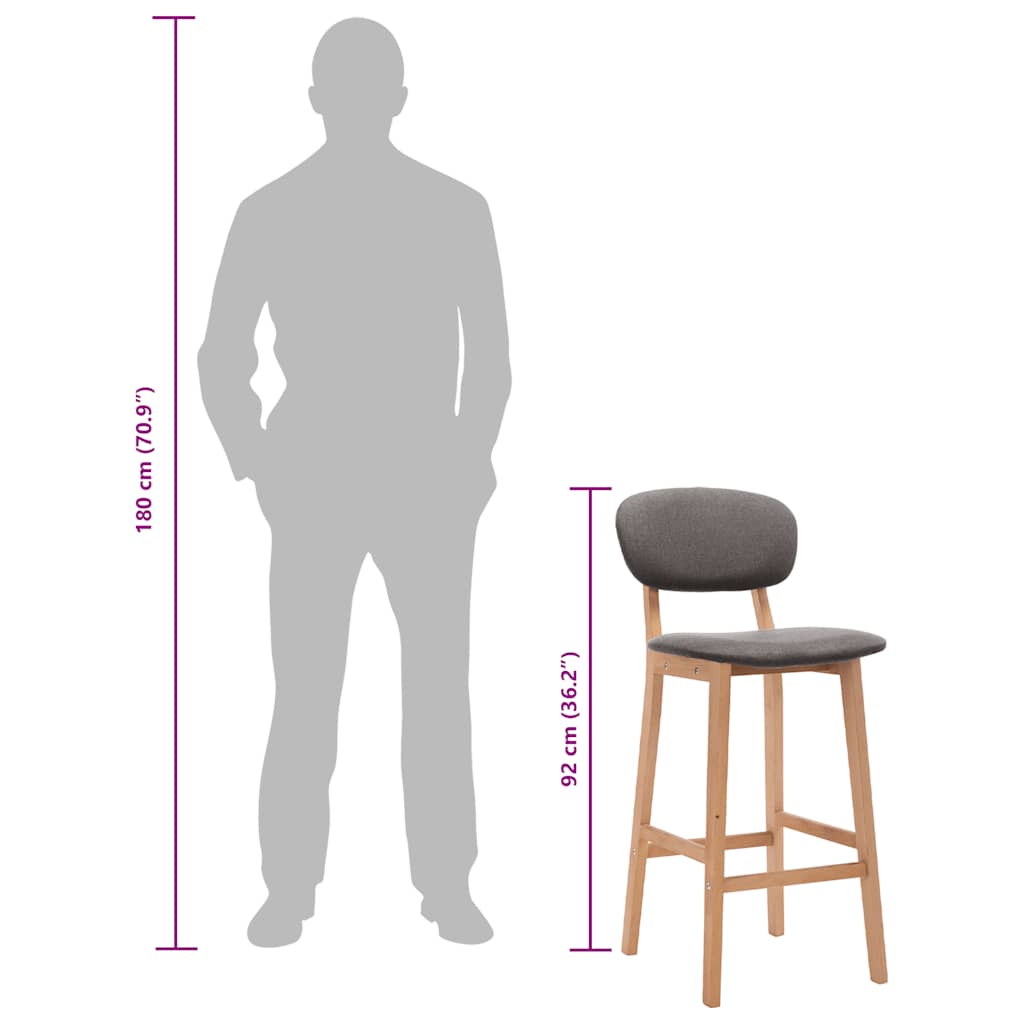 barstole 2 stk. stof lysegrå