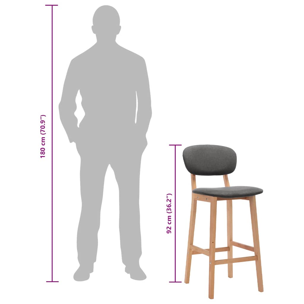 barstole 2 stk. stof mørkegrå