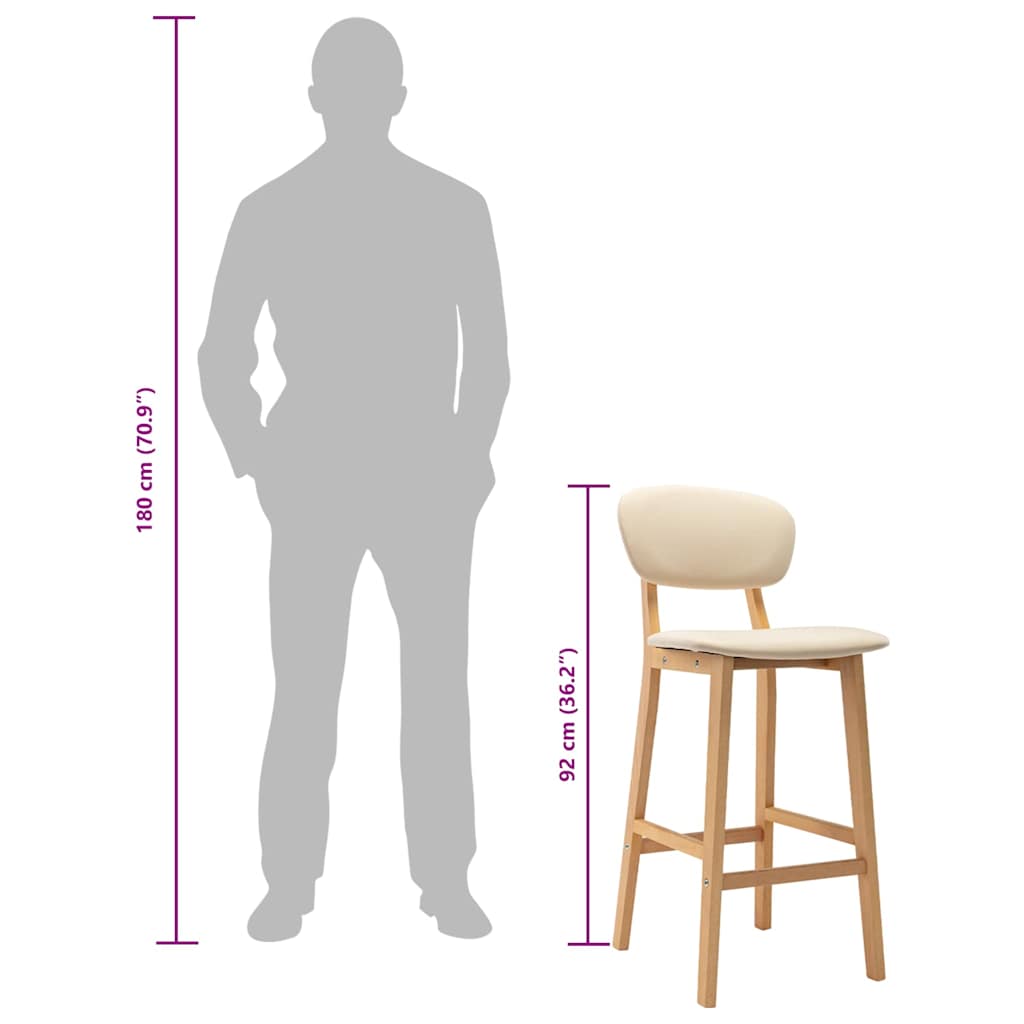 barstole 2 stk. stof cremefarvet