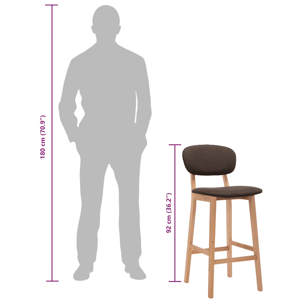 barstole 2 stk. stof brun