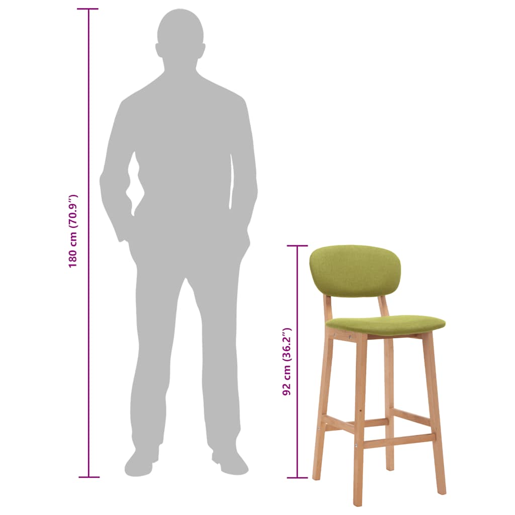 barstole 2 stk. stof grøn