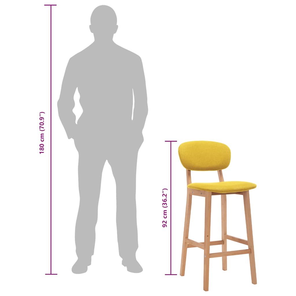 barstole 2 stk. stof sennepsgul