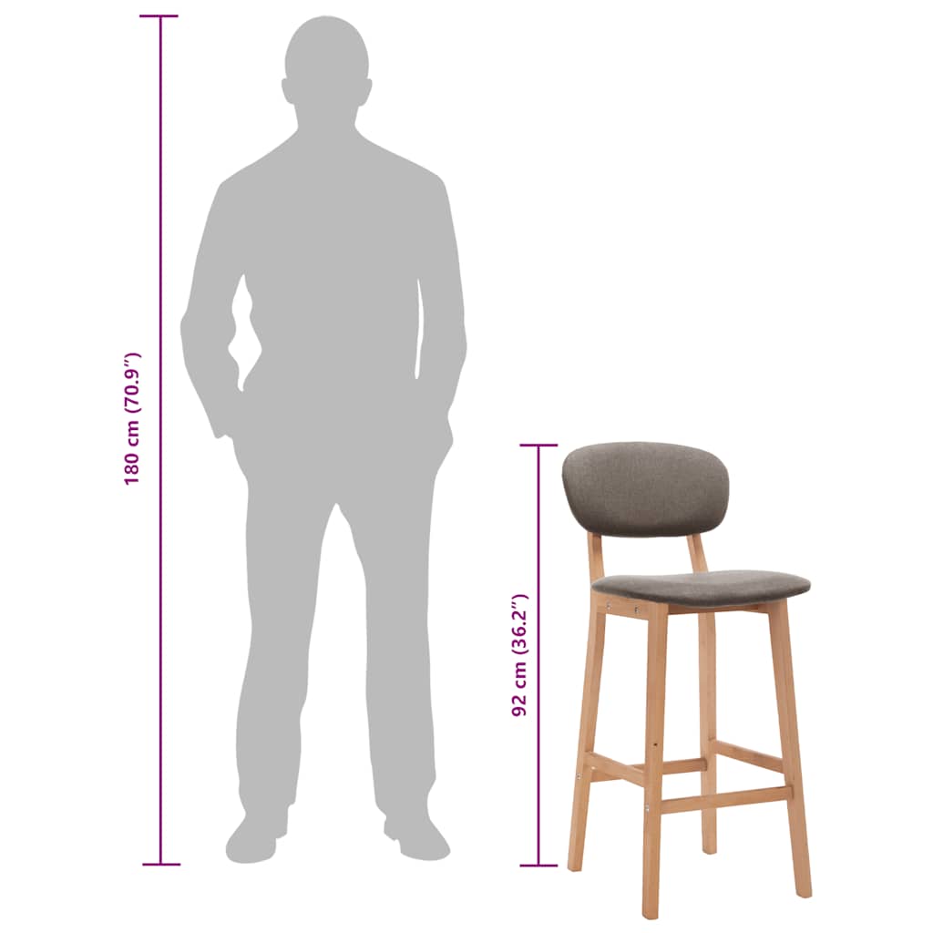 barstole 2 stk. stof gråbrun