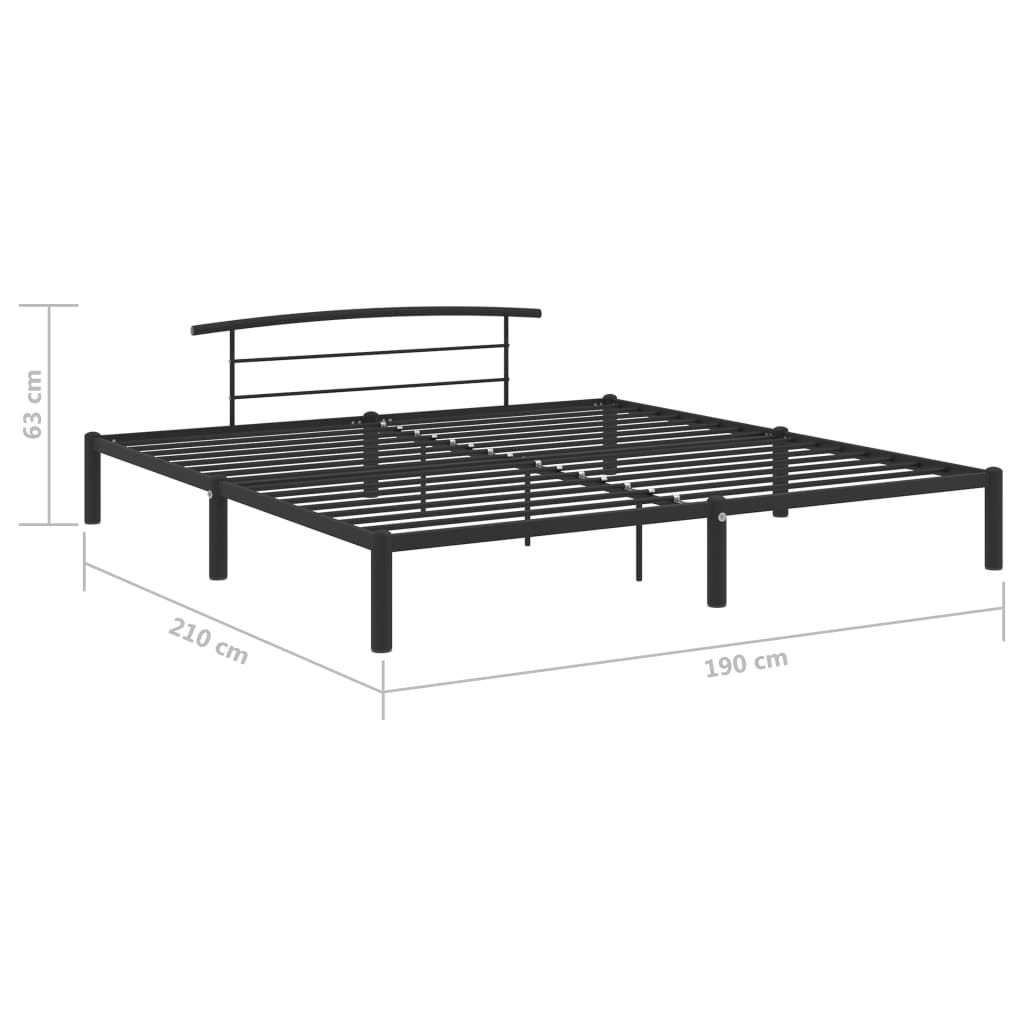 sengestel 180x200 cm metal sort