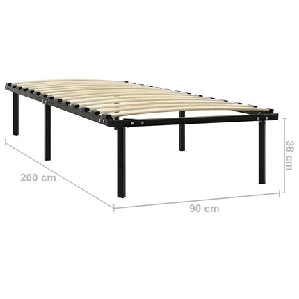sengestel 90x200 cm metal sort