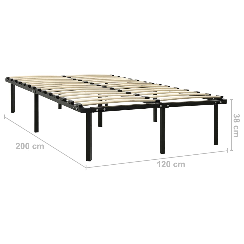 sengestel 120x200 cm metal sort