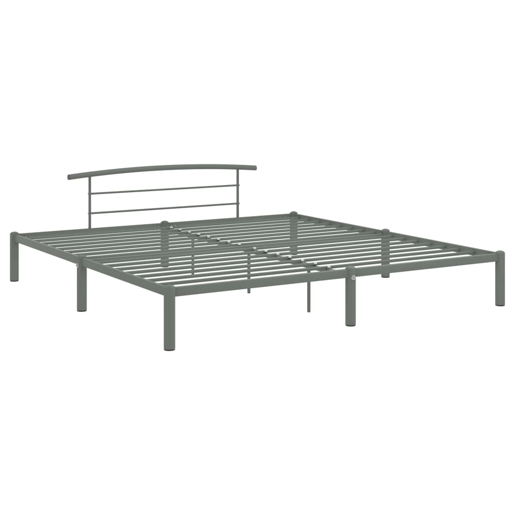 sengestel 200x200 cm metal grå