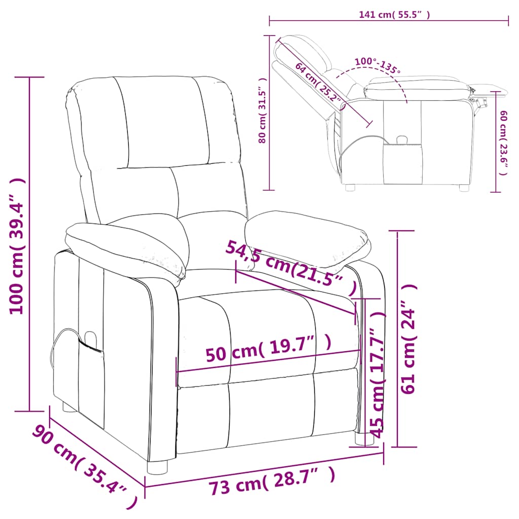 massagestol stof sort