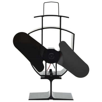 varmedrevet ovnventilator 2 blade sort