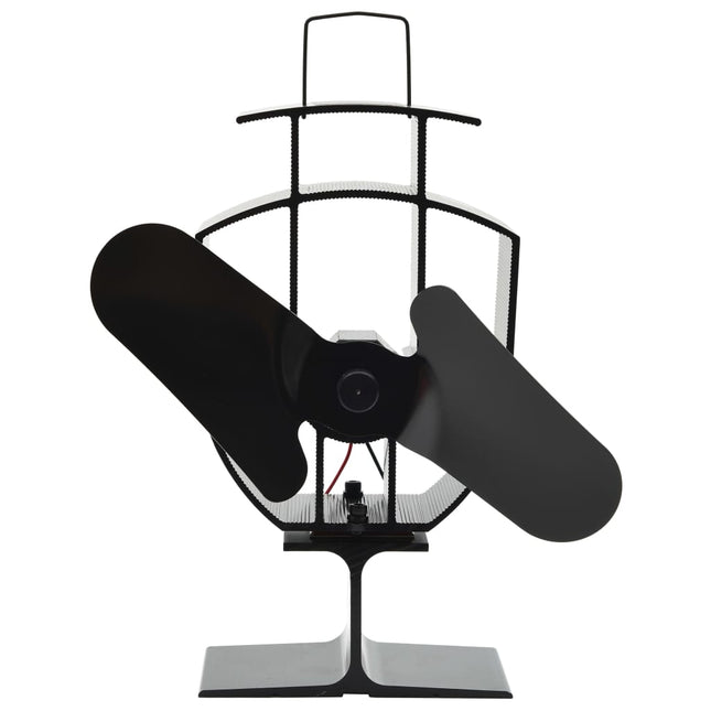 varmedrevet ovnventilator 2 blade sort