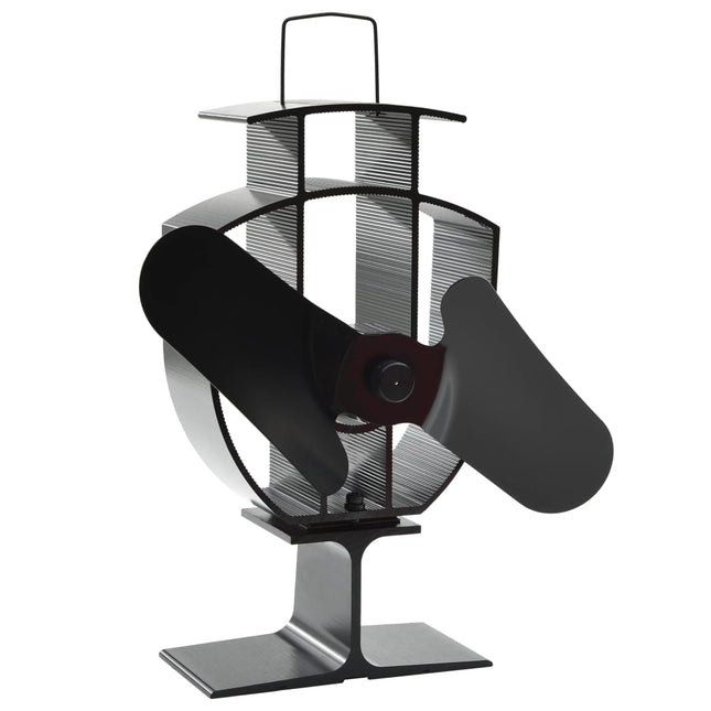 varmedrevet ovnventilator 2 blade sort