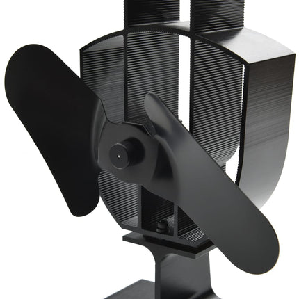 varmedrevet ovnventilator 2 blade sort