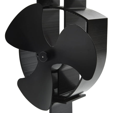 varmedrevet ovnventilator 3 blade sort