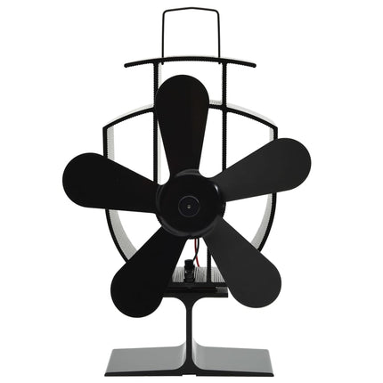 varmedrevet ovnventilator 5 blade sort
