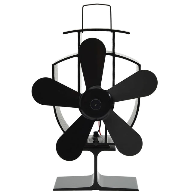 varmedrevet ovnventilator 5 blade sort