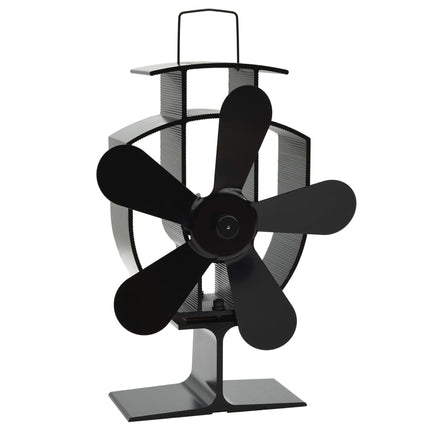 varmedrevet ovnventilator 5 blade sort