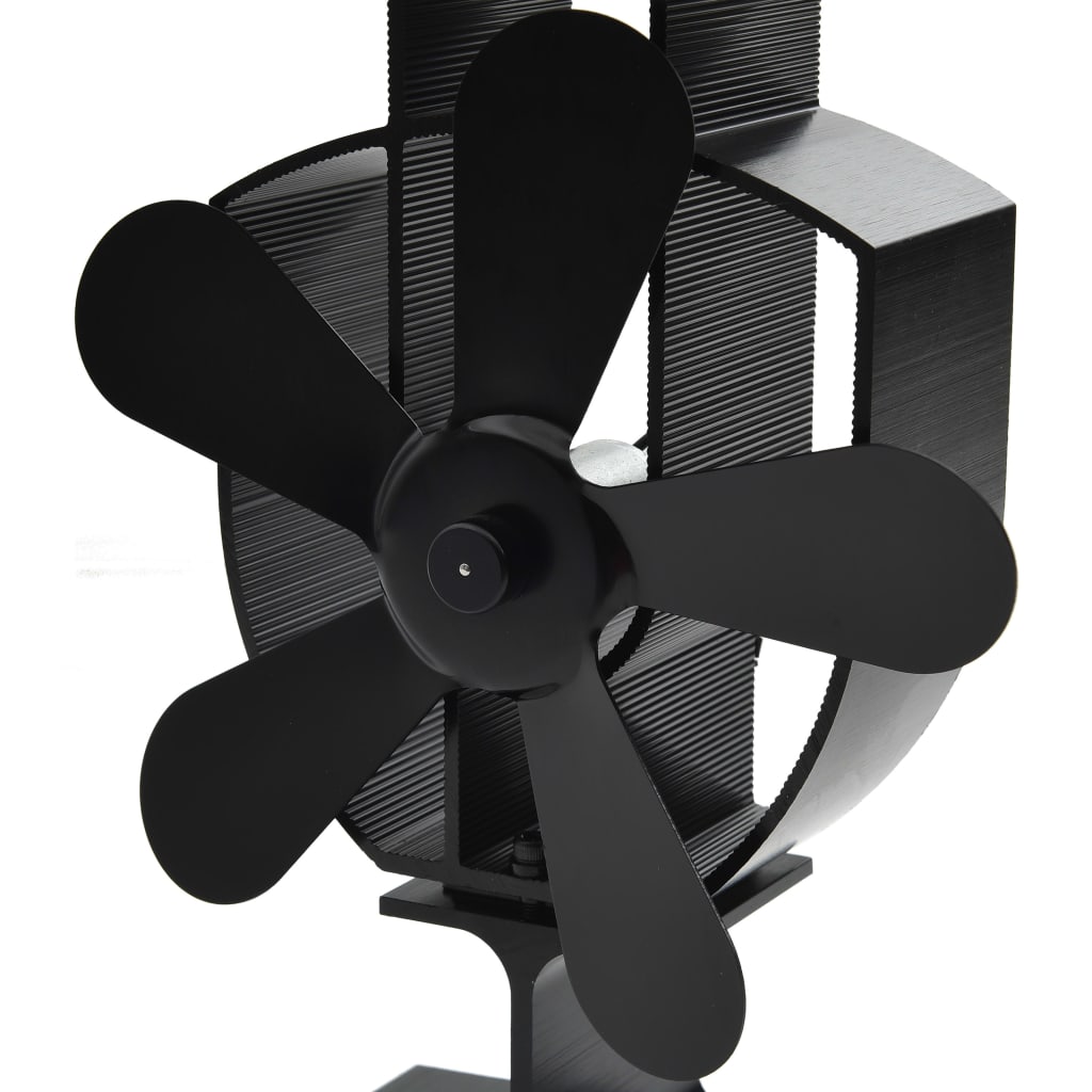 varmedrevet ovnventilator 5 blade sort