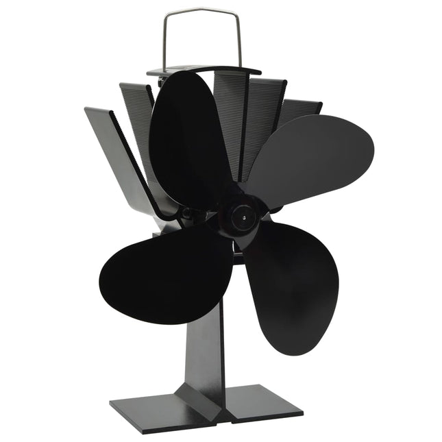 varmedrevet ovnventilator 4 blade sort