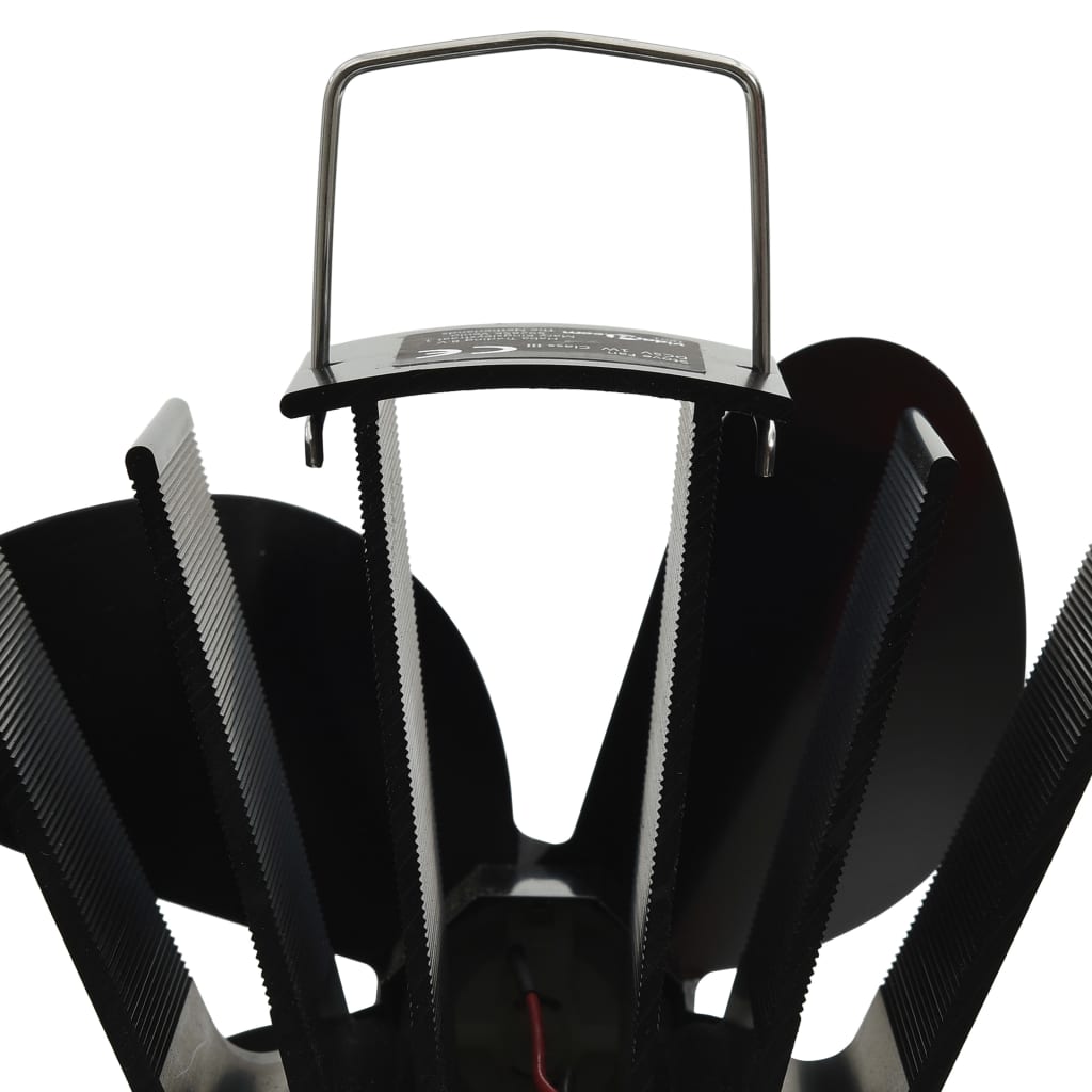 varmedrevet ovnventilator 4 blade sort