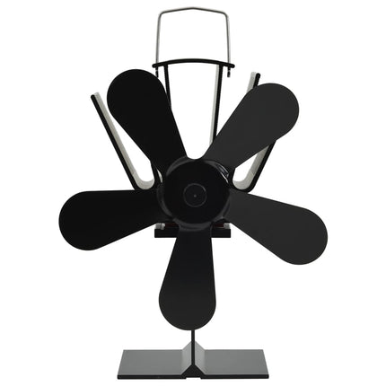 varmedrevet ovnventilator 5 blade sort
