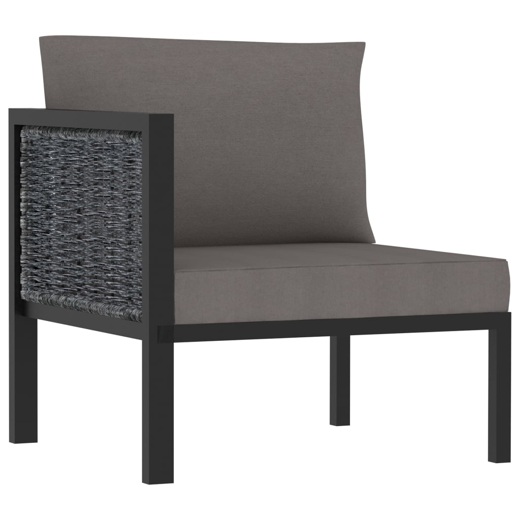 hjørnedel til sofa med højre armlæn polyrattan antracitgrå