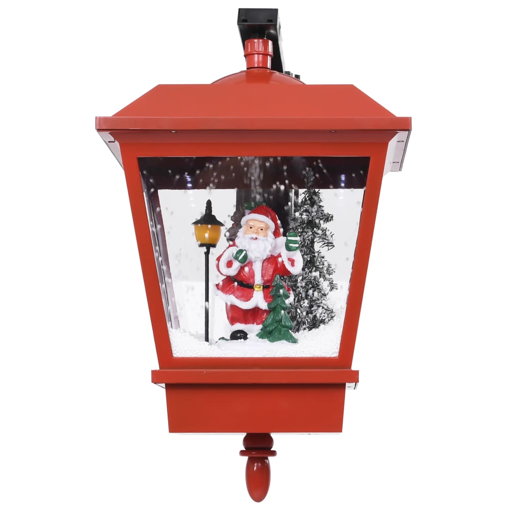 julelampe med LED-lys og julemand 40x27x45 cm rød