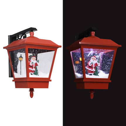 julelampe med LED-lys og julemand 40x27x45 cm rød