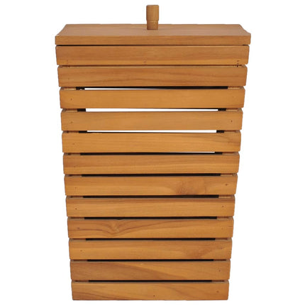 vasketøjskurv 30x30x45 cm massivt teaktræ