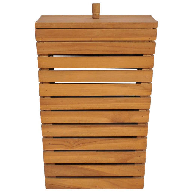 vasketøjskurv 30x30x45 cm massivt teaktræ