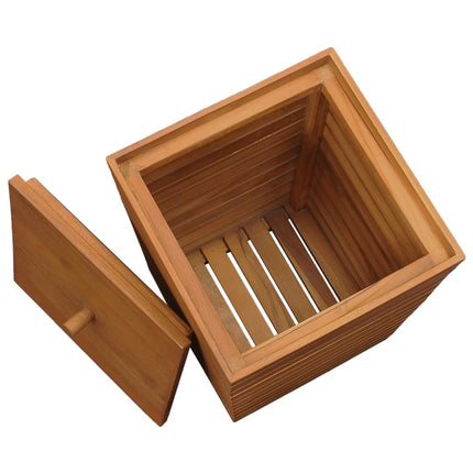 vasketøjskurv 30x30x45 cm massivt teaktræ