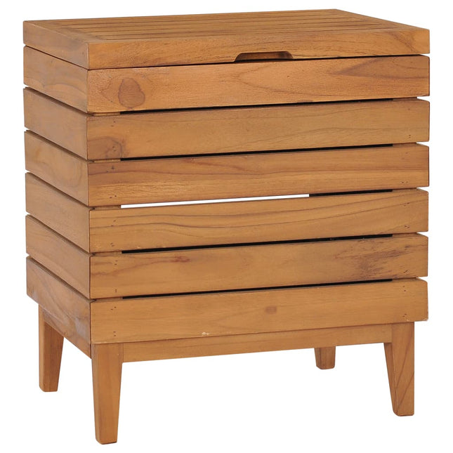 vasketøjskurv 40x30x45 cm massivt teaktræ