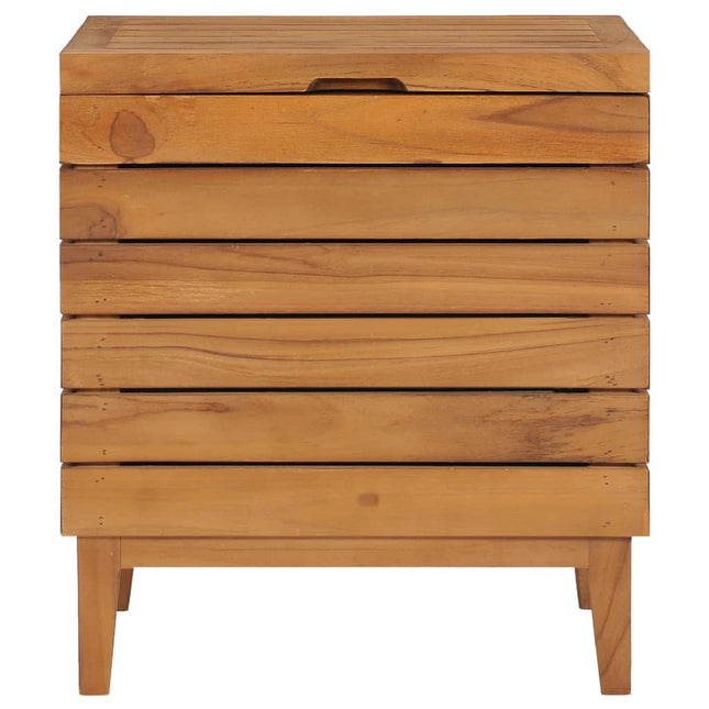 vasketøjskurv 40x30x45 cm massivt teaktræ