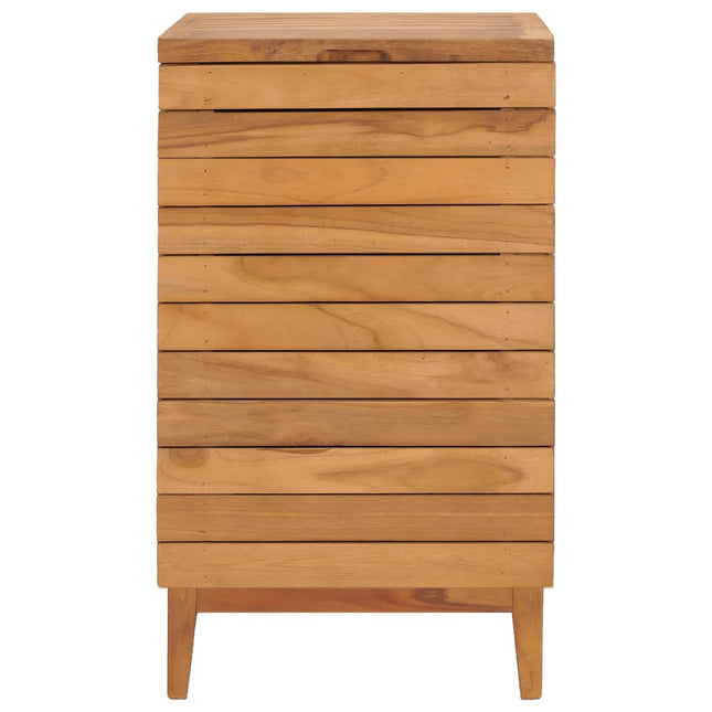vasketøjskurv 40x40x70 cm massivt teaktræ