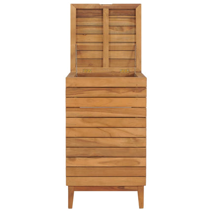vasketøjskurv 40x40x70 cm massivt teaktræ