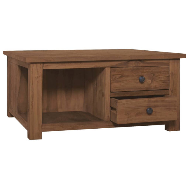 sofabord 68x68x33 cm massivt teaktræ