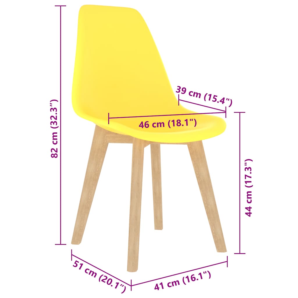 spisebordsstole 4 stk. plastik gul