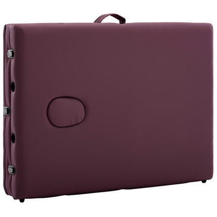foldbart massagebord 3 zoner aluminium lilla