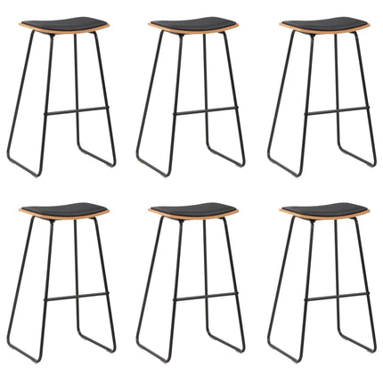 barstole 6 stk. kunstlæder sort