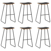 barstole 6 stk. kunstlæder sort