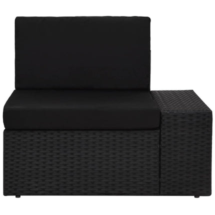 loungesæt til haven 5 dele polyrattan sort
