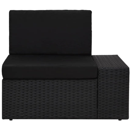 loungesæt til haven 4 dele polyrattan sort