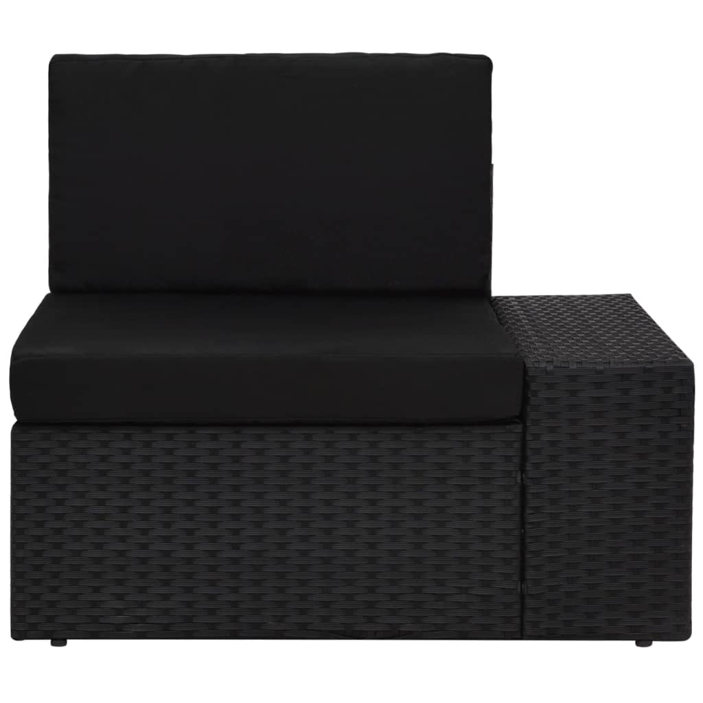 loungesæt til haven 4 dele polyrattan sort
