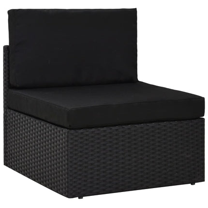 loungesæt til haven 4 dele polyrattan sort