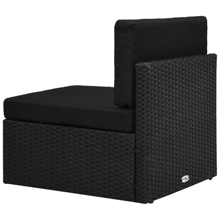 loungesæt til haven 4 dele polyrattan sort