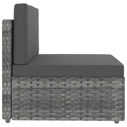 loungesæt til haven 6 dele polyrattan grå
