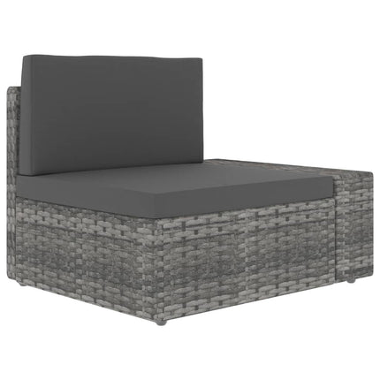 loungesæt til haven 6 dele polyrattan grå