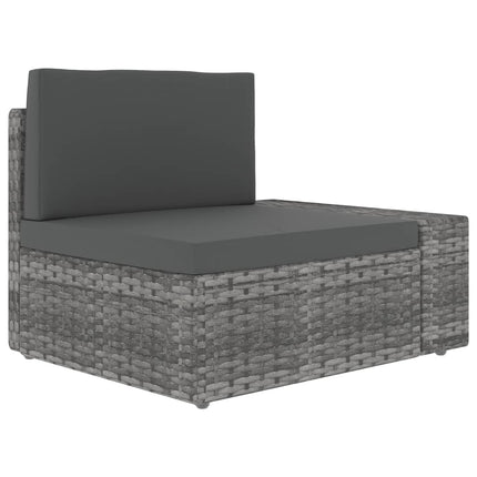 loungesæt til haven 8 dele polyrattan grå