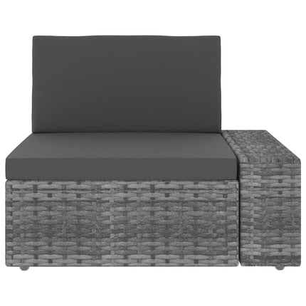 loungesæt til haven 8 dele polyrattan grå