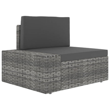 loungesæt til haven 7 dele polyrattan grå