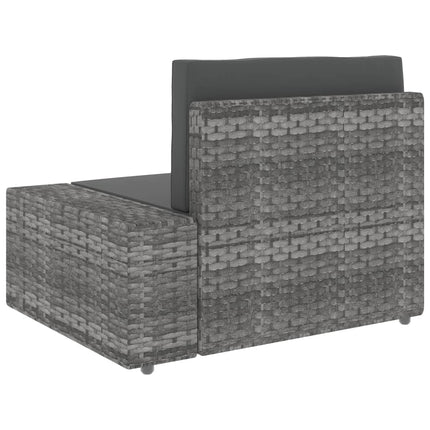 loungesæt til haven 10 dele polyrattan grå